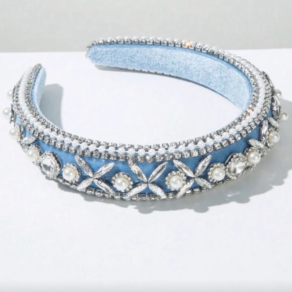 Elegant Blue Embellished Headband